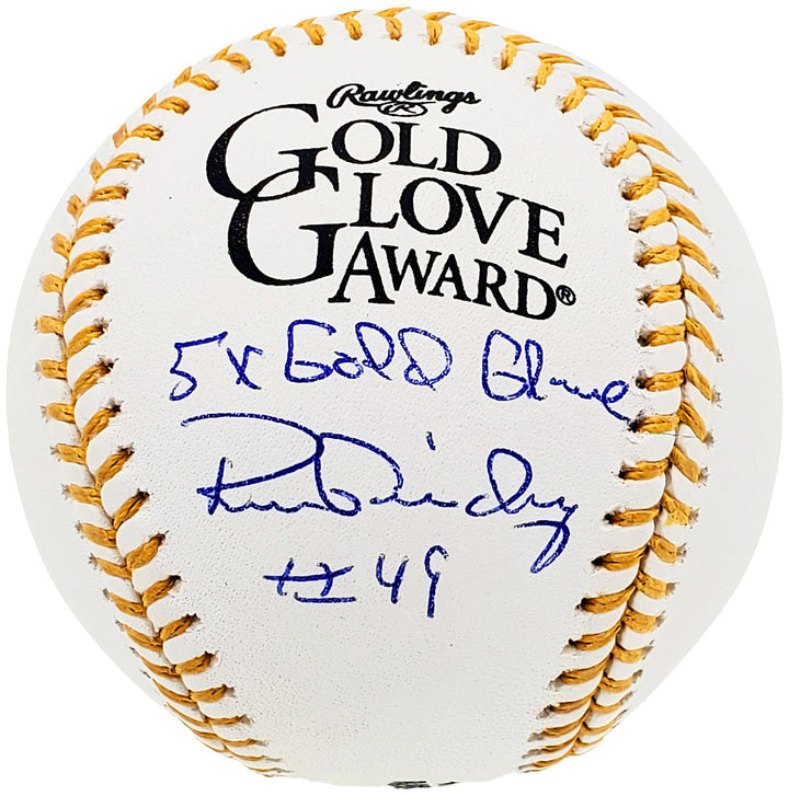 Ron Guidry Signed Official Gold Glove Baseball Yankees "5X Gold Glove" Beckett