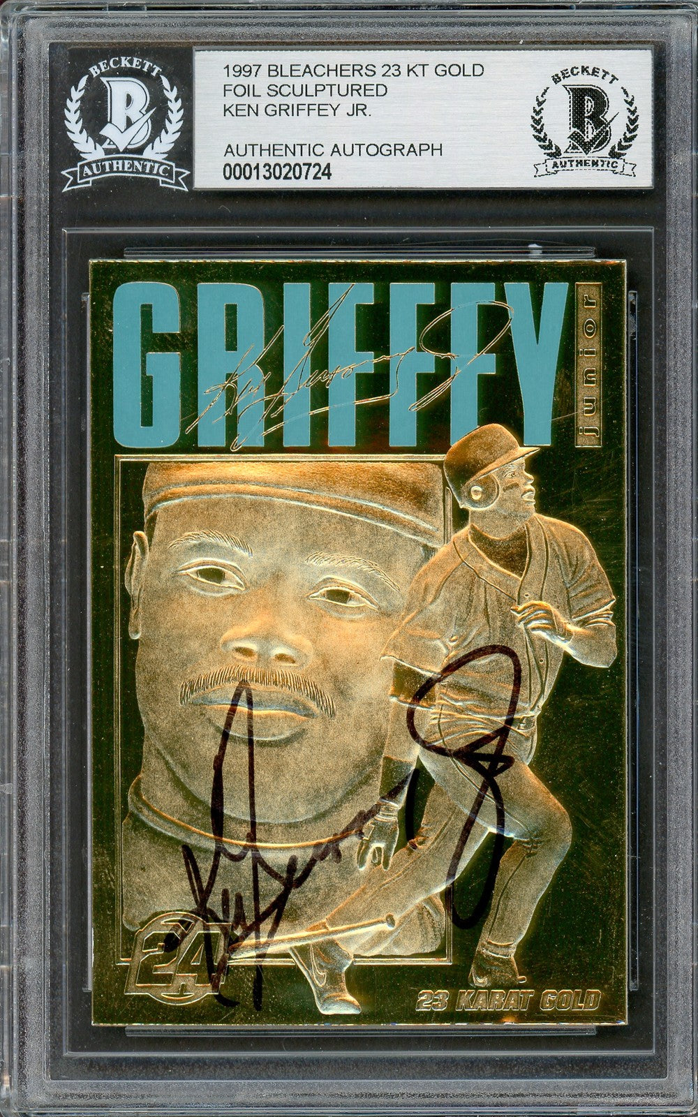 Ken Griffey Jr. Signed 1997 Bleachers 23 KT Gold Card Mariners Beckett #13020724