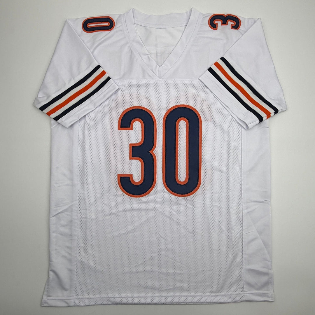 Autographed/Signed Mike Brown Chicago White Football Jersey JSA COA
