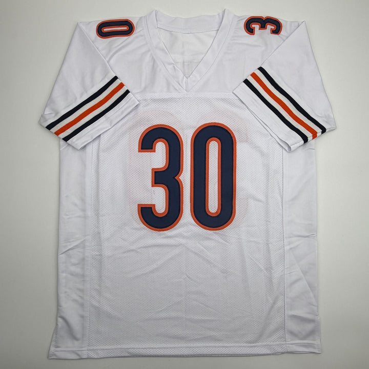 Autographed/Signed Mike Brown Chicago White Football Jersey JSA COA