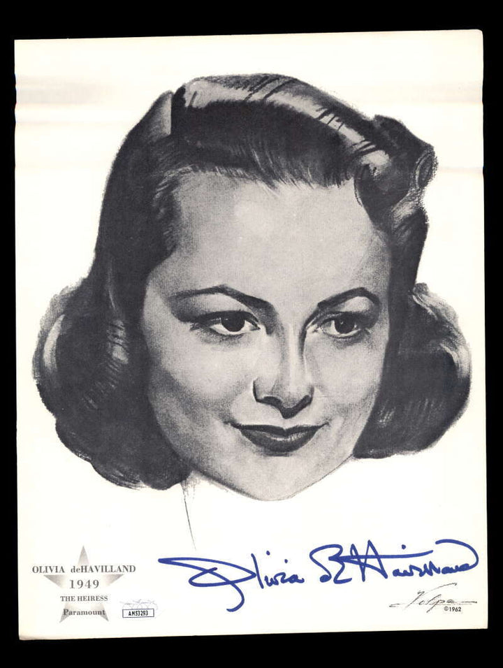 Olivia De Havilland JSA Coa Signed 8x10 Volpe Litho Photo Autographed