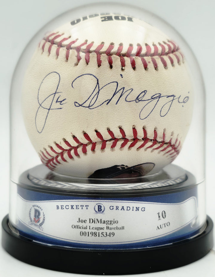 Joe DiMaggio Signed Official JD Logo League Baseball Yankees Auto GM 10 Beckett