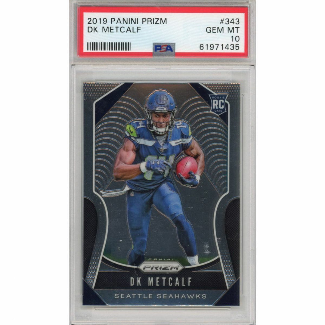 Graded 2019 Panini Prizm DK D.K. METCALF #343 Rookie RC Football Card PSA 10