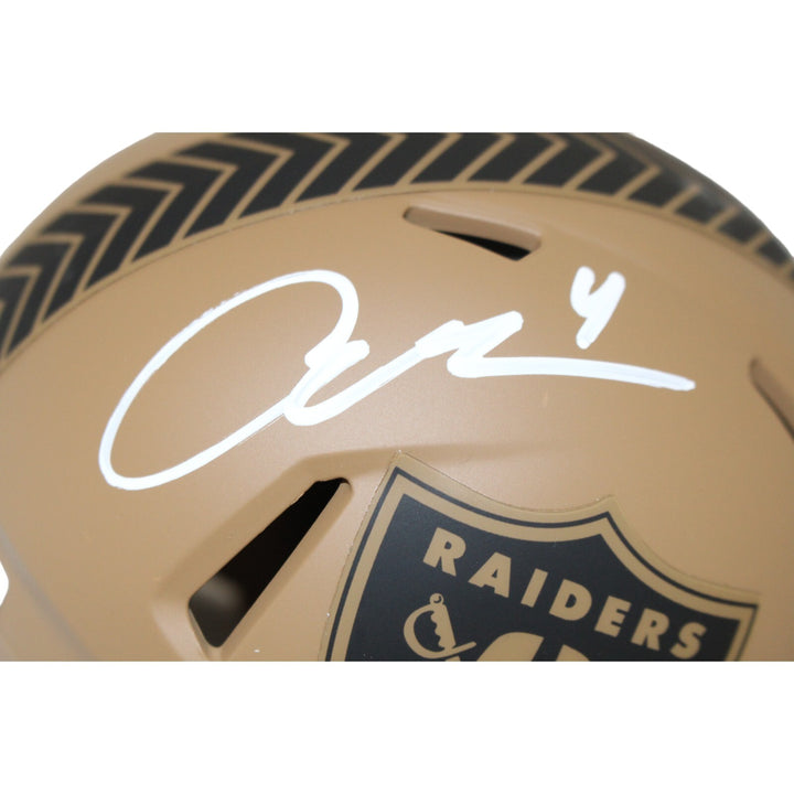 Aidan O'Connell Signed Las Vegas Raiders Mini Helmet 23 Salute Beckett 43084