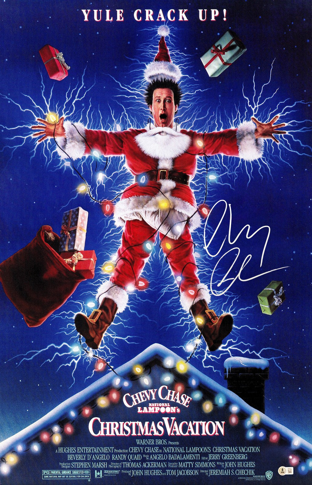 Chevy Chase Signed 27x40 Christmas Vacation Movie Poster Clark Griswold