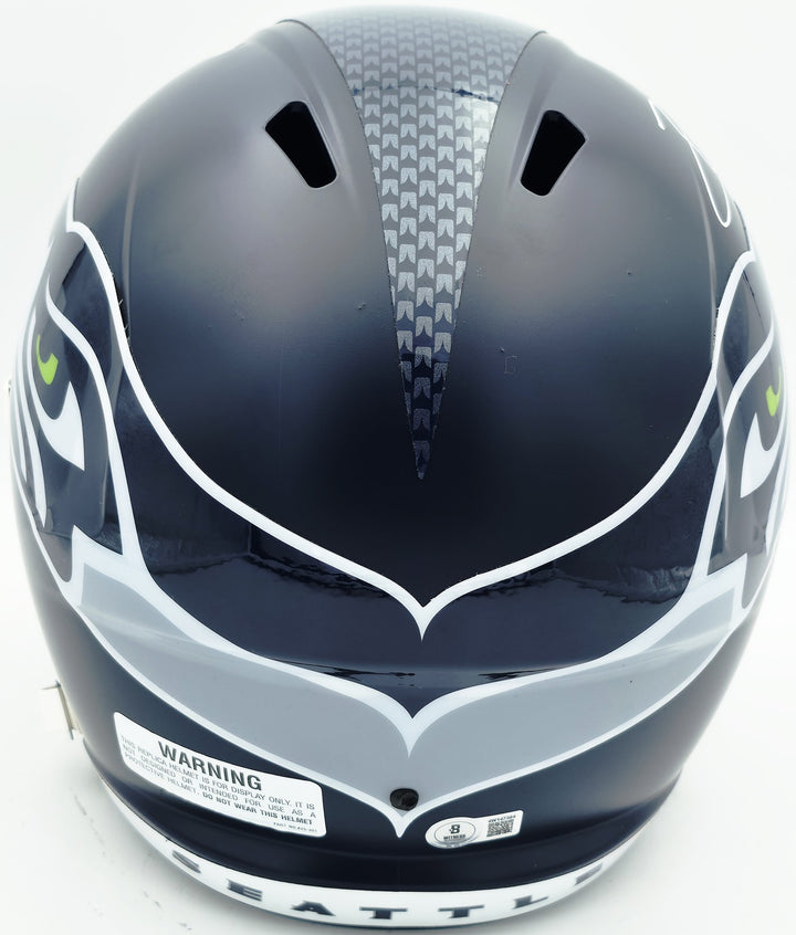 Earl Thomas Auto Seahawks Blue Full Size Speed Replica Helmet Beckett Witness