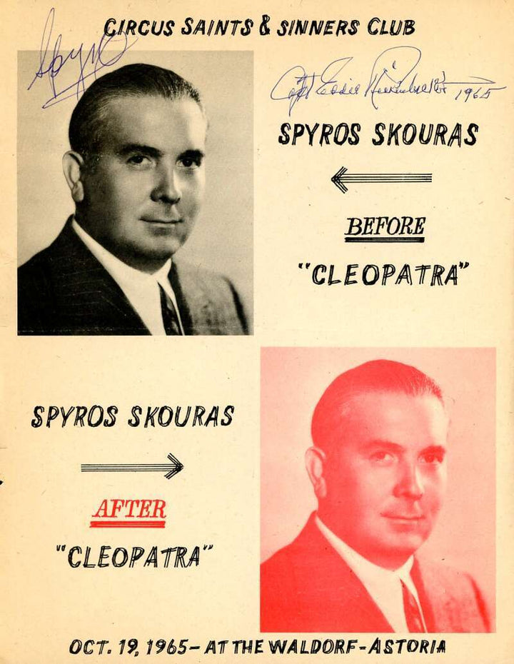 Spyros Skouras Eddie Rickenbacker PSA DNA Signed 1965 Program Cover Autograph