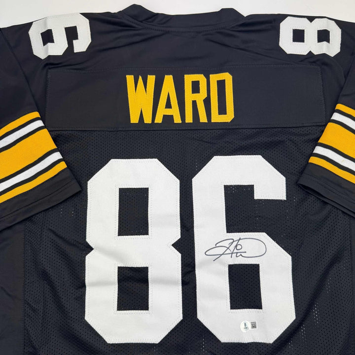 Autographed/Signed Hines Ward Pittsburgh Black Retro Jersey Beckett COA