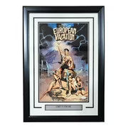 Chevy Chase Signed In Blue Framed 11x17 European Vacation Photo JSA Hologram