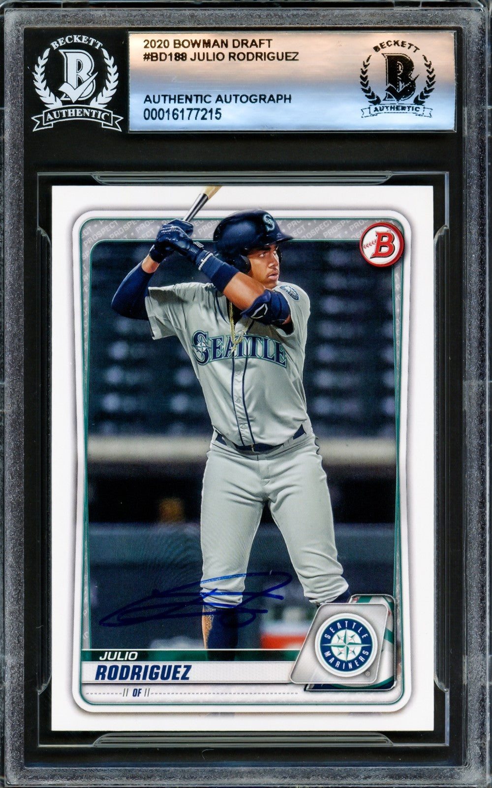 Julio Rodriguez Signed 2020 Bowman Draft RC BD188 Seattle Mariners Beckett