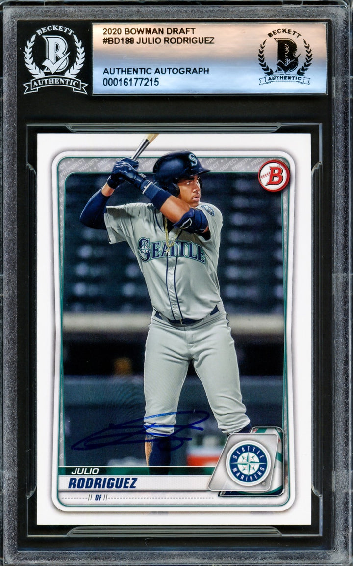 Julio Rodriguez Signed 2020 Bowman Draft RC BD188 Seattle Mariners Beckett