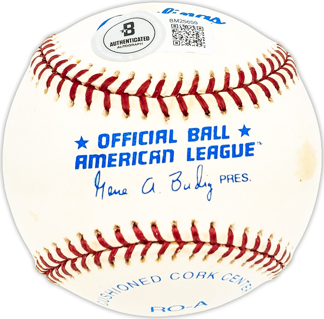 Jack Phillips Signed Official AL Baseball Yankees, Detroit Tigers Beckett QR