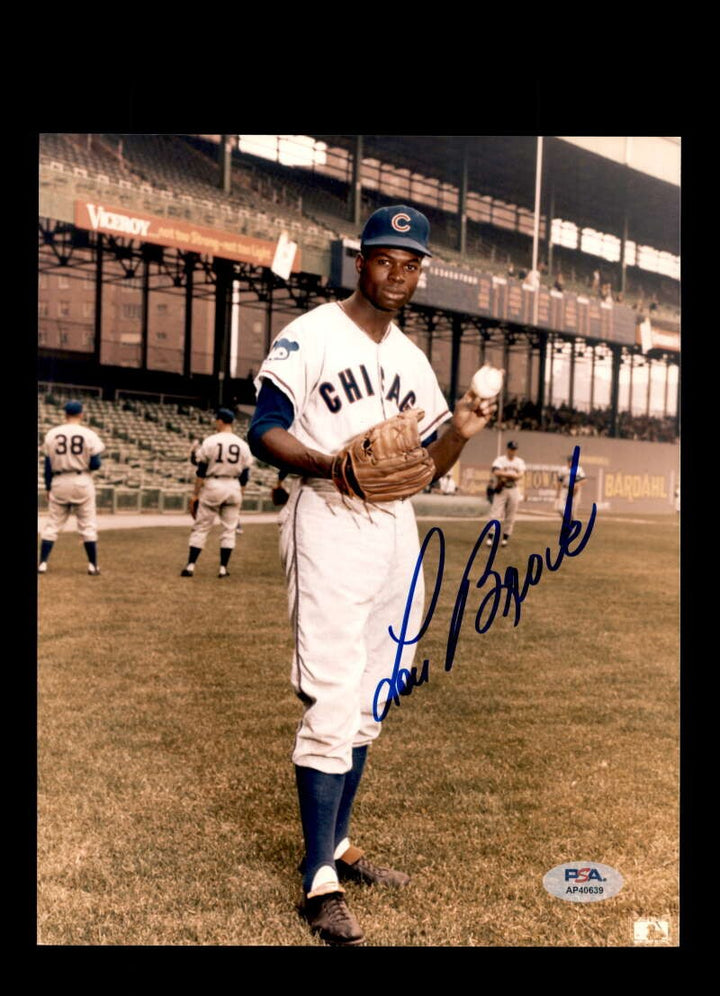 Lou Brock PSA DNA Signed 8x10 Photo Autograph Cubs