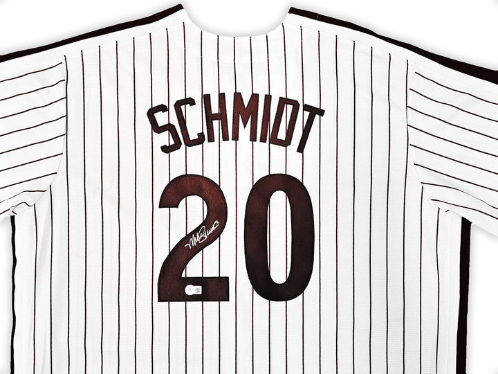 Phillies Mike Schmidt Auto White Nike Cooperstown Collection Jersey Sz XXL BAS