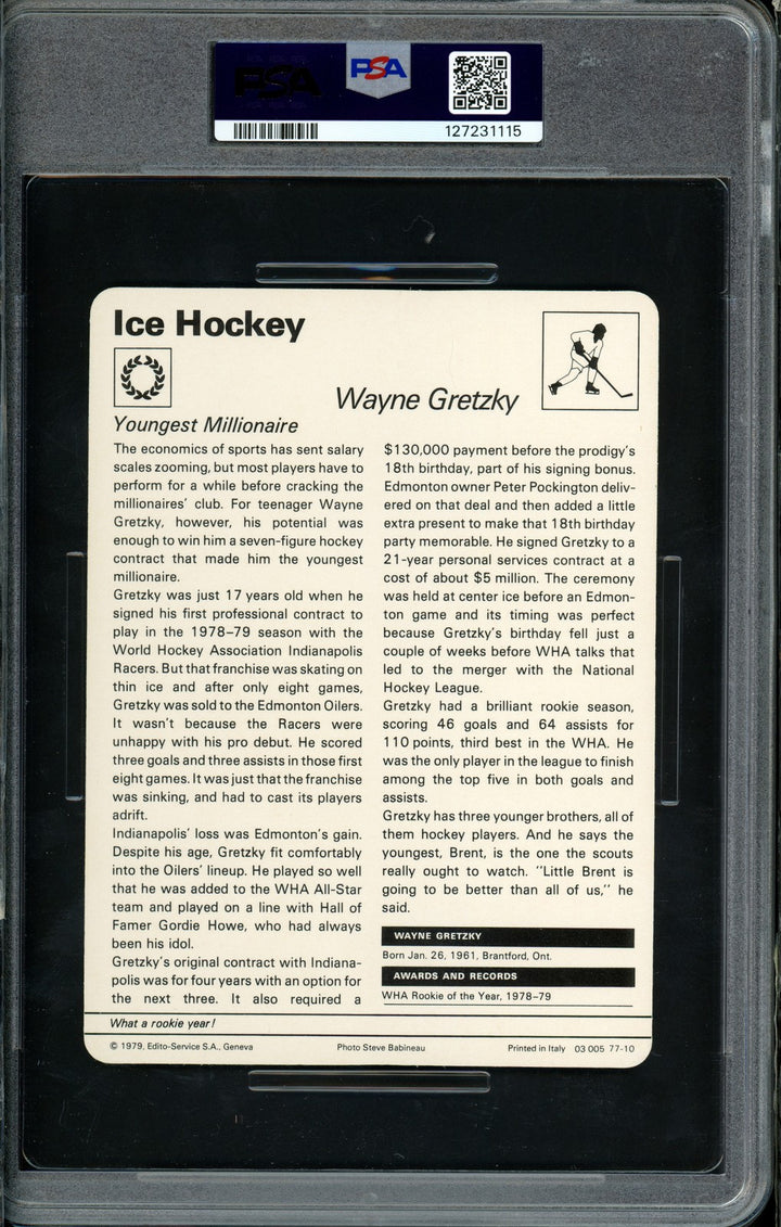 Wayne Gretzky 1977-79 Sportscaster Card #77-10 Edmonton Oilers PSA 4 #127231115