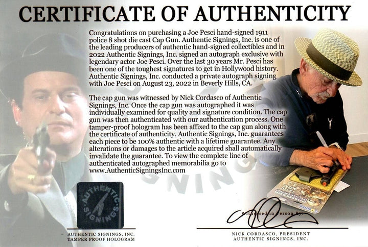 Joe Pesci Casino Movie Autographed Prop Gun Framed COA ASI Las Vegas Mafia