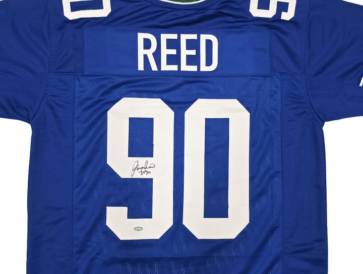 Seattle Seahawks Jarran Reed Signed Blue Throwback Jersey MCS Holo