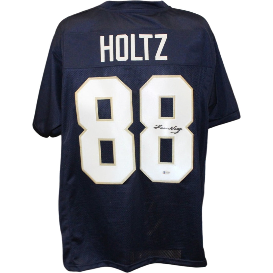 Lou Holtz Autographed/Signed College Style Size XL Blue Jersey Beckett 57167