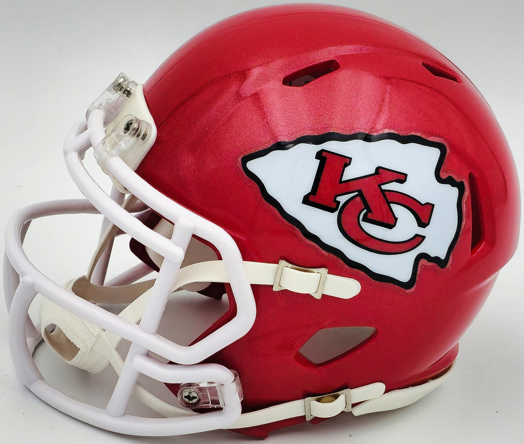 George Karlaftis Signed Chiefs Red Speed Mini Helmet "2x SB Champs" Beckett Wit