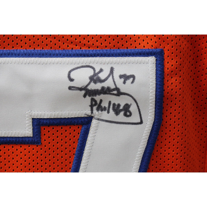 Karl Mecklenburg Autographed/Signed Pro Style XL Orange Jersey Beckett 31933