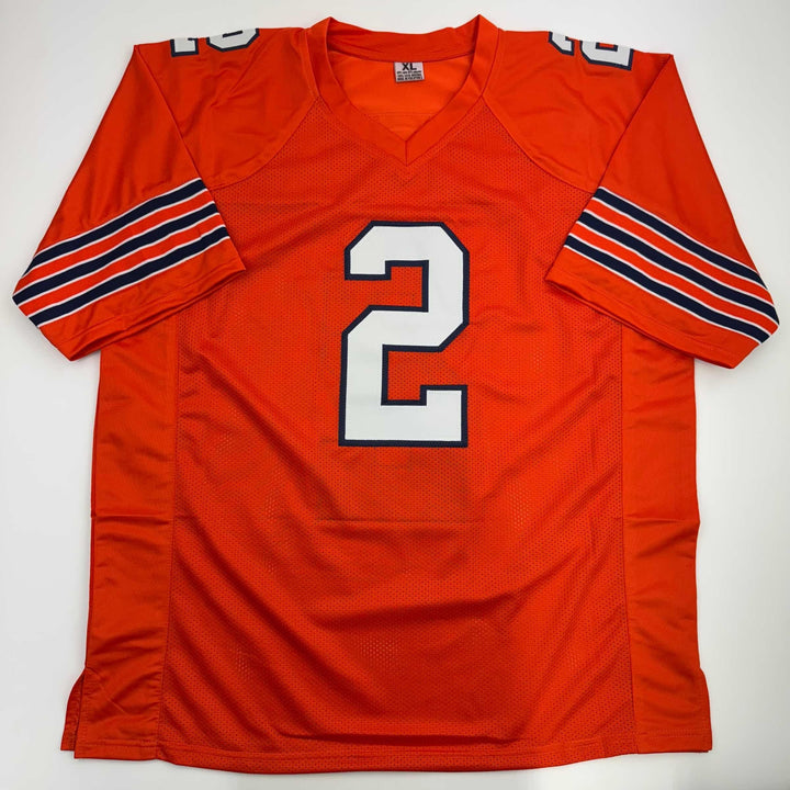 Autographed/Signed D.J. DJ Moore Chicago Retro Orange Jersey Beckett JSA COA