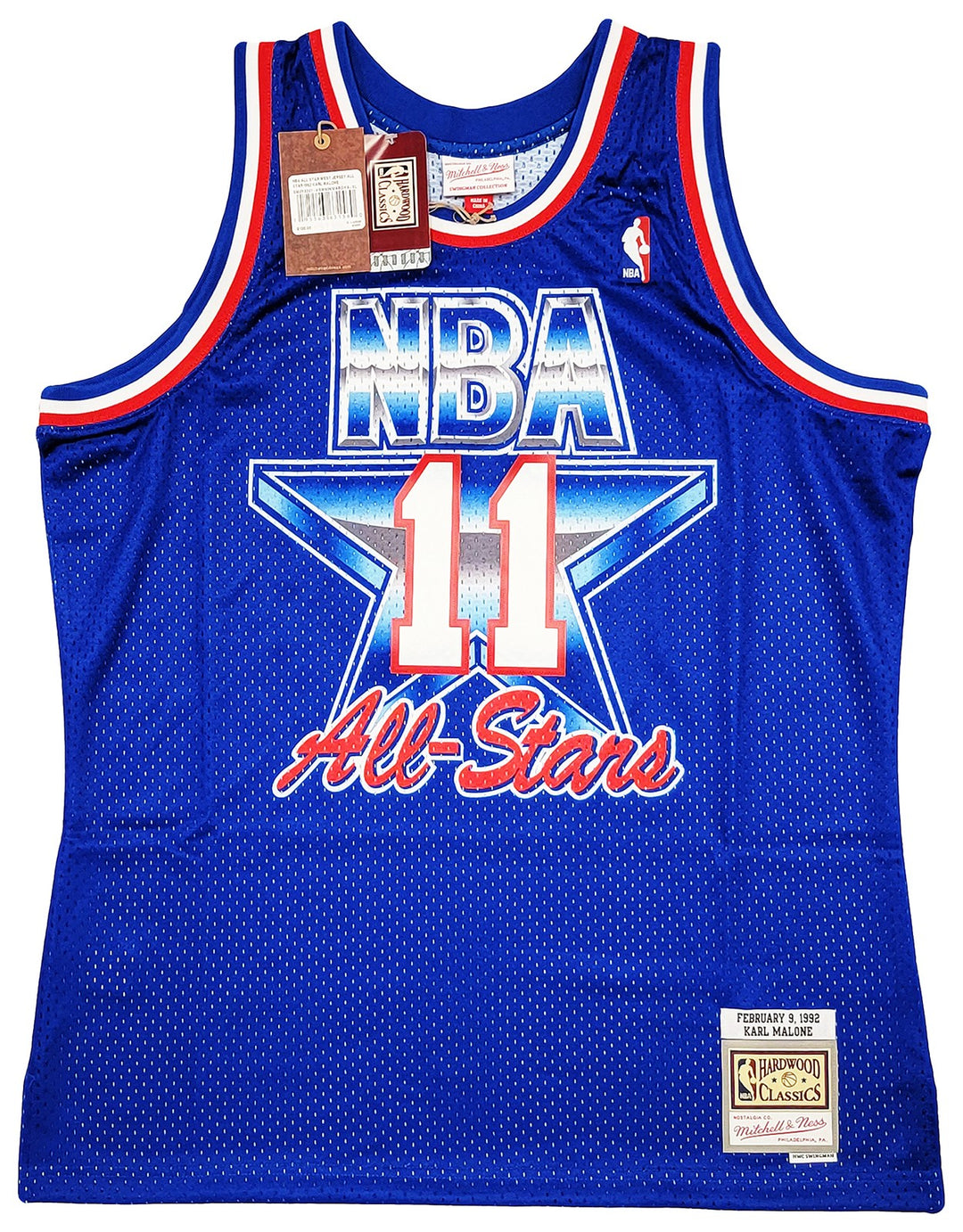 Jazz Karl Malone Auto Blue Authentic Mitchell Ness 1992 ASG Jersey Sz XL Beckett