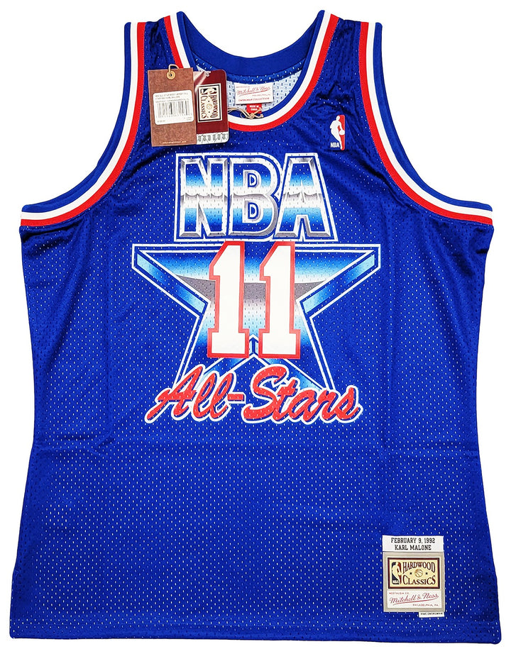 Jazz Karl Malone Auto Blue Authentic Mitchell Ness 1992 ASG Jersey Sz XL Beckett