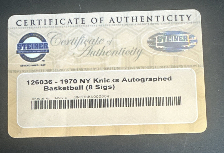 1969 70 NY Knicks Team Signed Nba Championship Basketball 8 auto Frazier Steiner