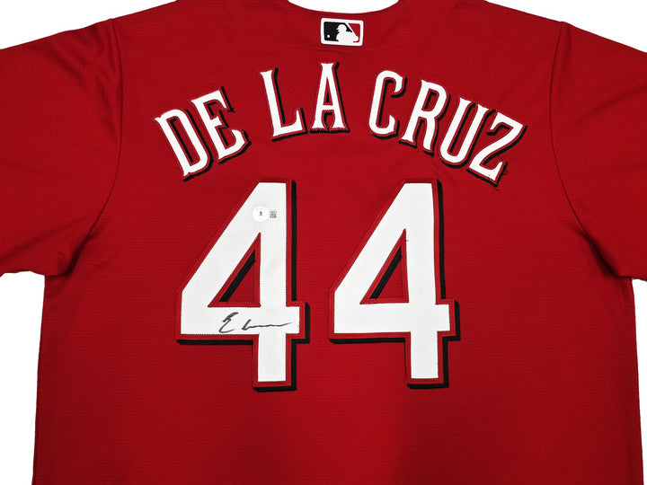 Cincinnati Reds Elly De La Cruz Signed Red Nike Jersey Size L Beckett Witness