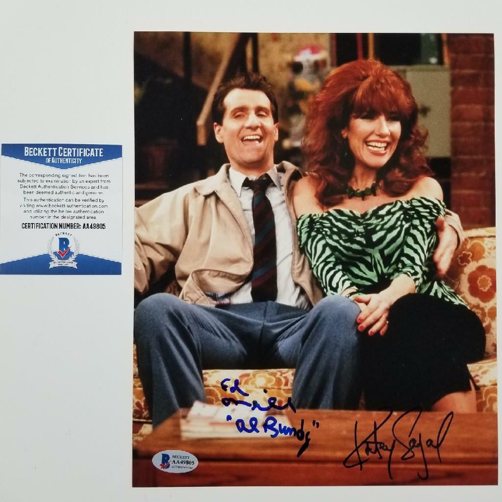 Ed O'Neill & Katey Sagal signed Married With Children 8x10 Photo BAS COA Beckett