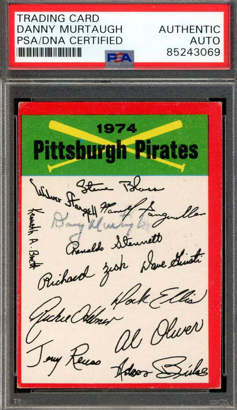 Danny Murtaugh PSA DNA Signed Rare 1974 Topps Team Checklist Autograph
