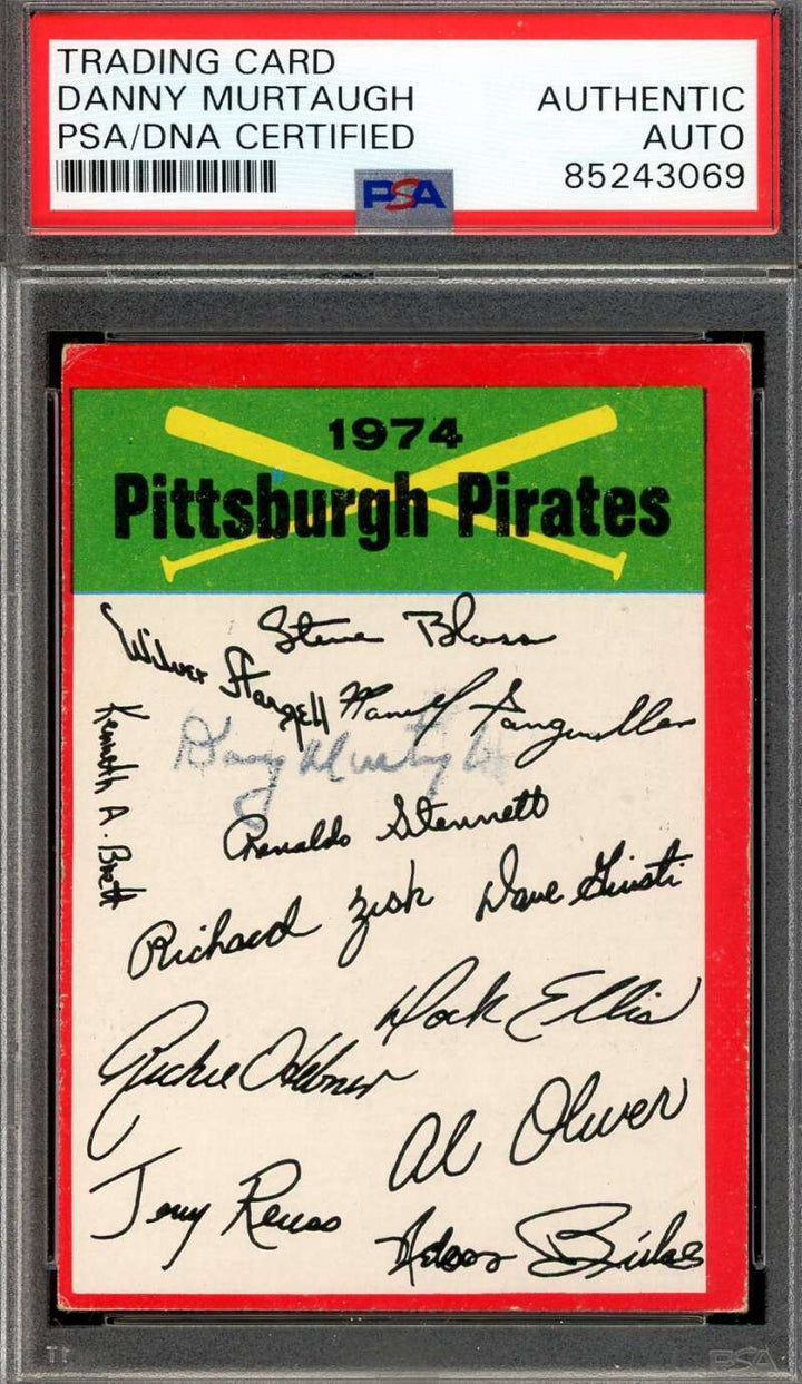 Danny Murtaugh PSA DNA Signed Rare 1974 Topps Team Checklist Autograph
