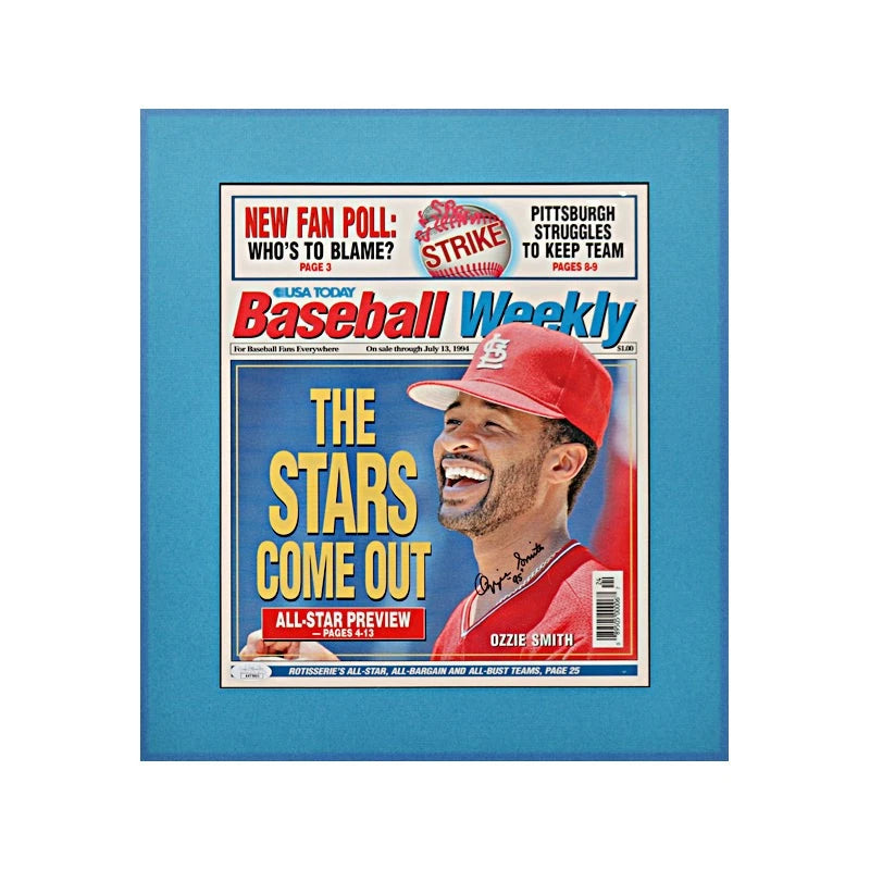 Ozzie Smith St. Louis Cardinals Autographed Slick Printed "Match Print" July 13, 1994 Baseball Weekly Cover (JSA)