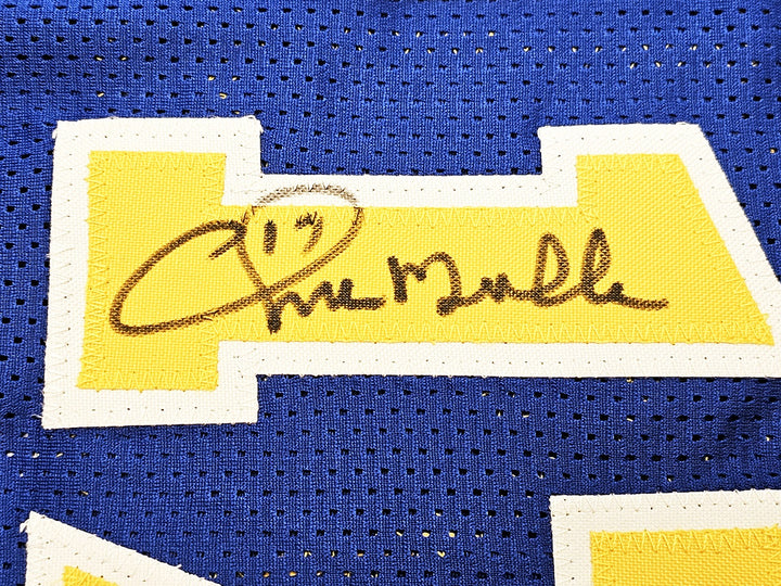 Warriors Chris Mullin, Tim Hardaway & Richmond Auto Blue Jersey Run TMC Beckett
