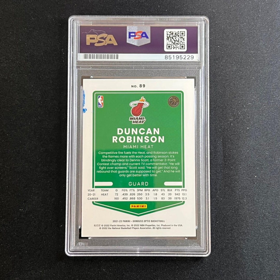 2021-22 Panini Donruss Optic #89 Duncan Robinson Signed Card AUTO PSA Slabbed He