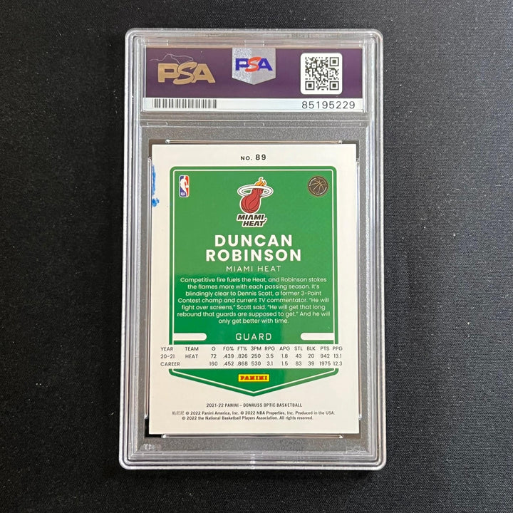 2021-22 Panini Donruss Optic #89 Duncan Robinson Signed Card AUTO PSA Slabbed He