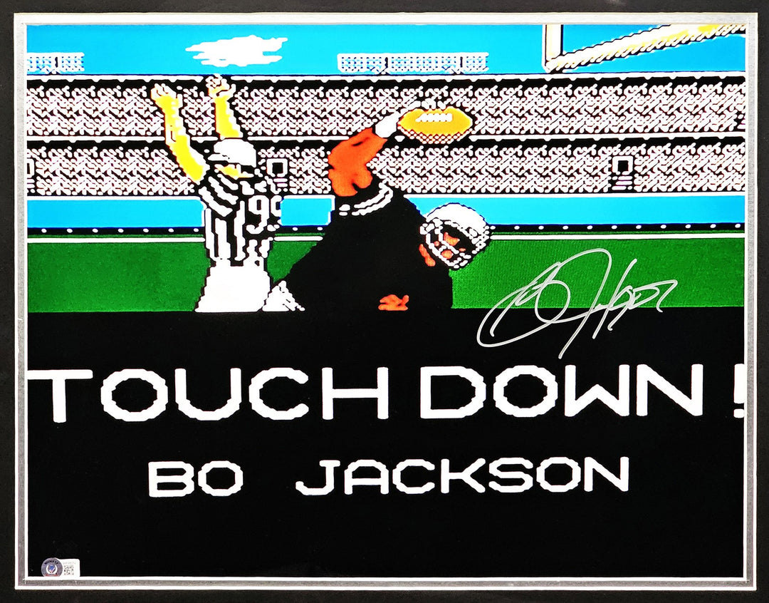 Bo Jackson Signed Framed 16x20 Nintendo Tecmo Bowl Photo With NES BAS Witness