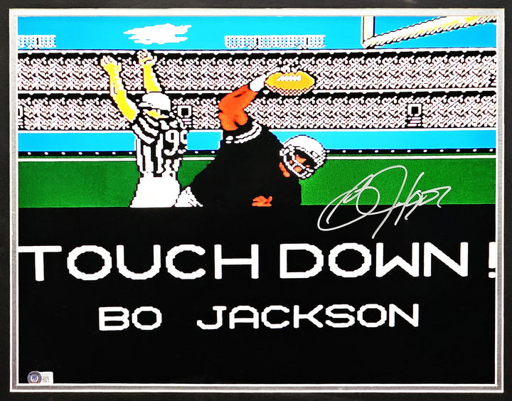 Bo Jackson Signed Framed 16x20 Nintendo Tecmo Bowl Photo With NES BAS Witness