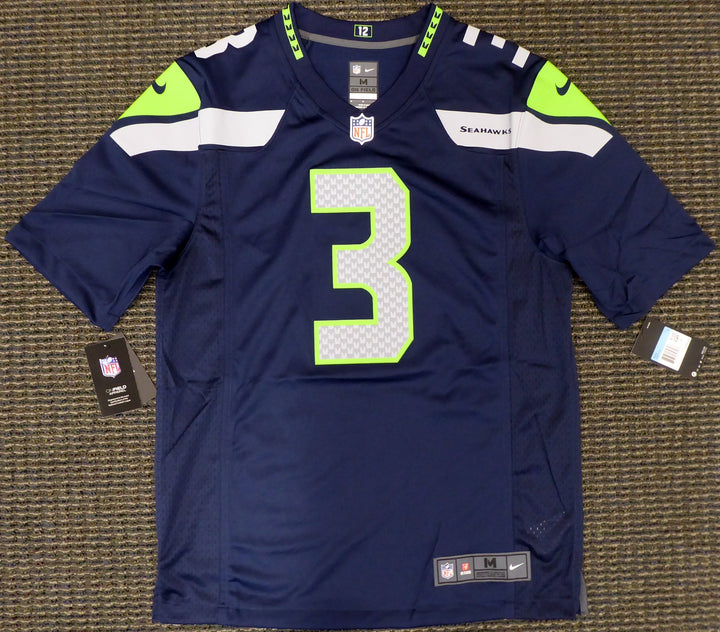 Seattle Seahawks Russell Wilson Signed Blue Nike Twill Jersey Size XXL RW Holo