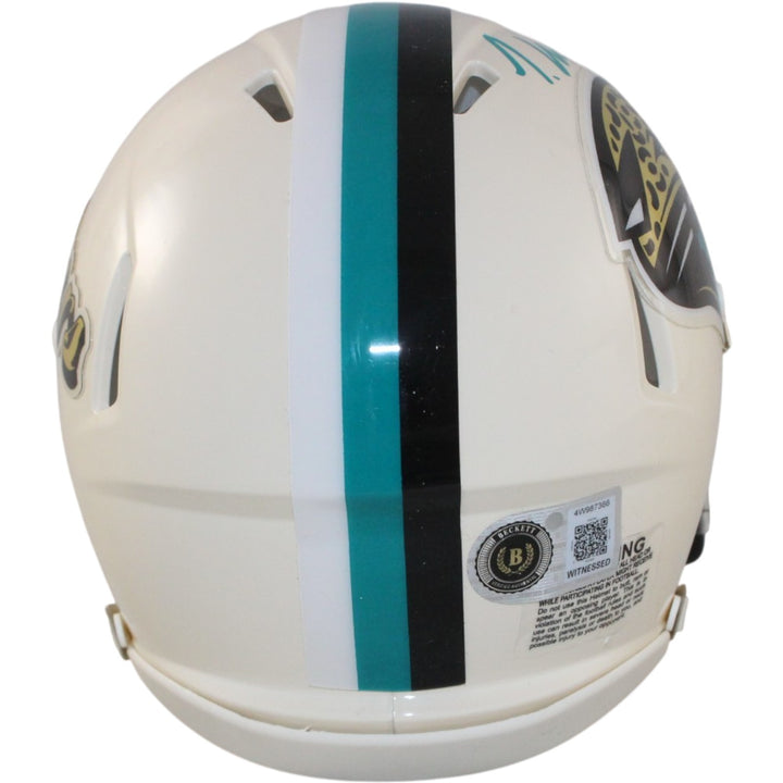 Travis Hunter Autographed Jacksonville Jaguars Retro Mini Helmet Beckett W 57926