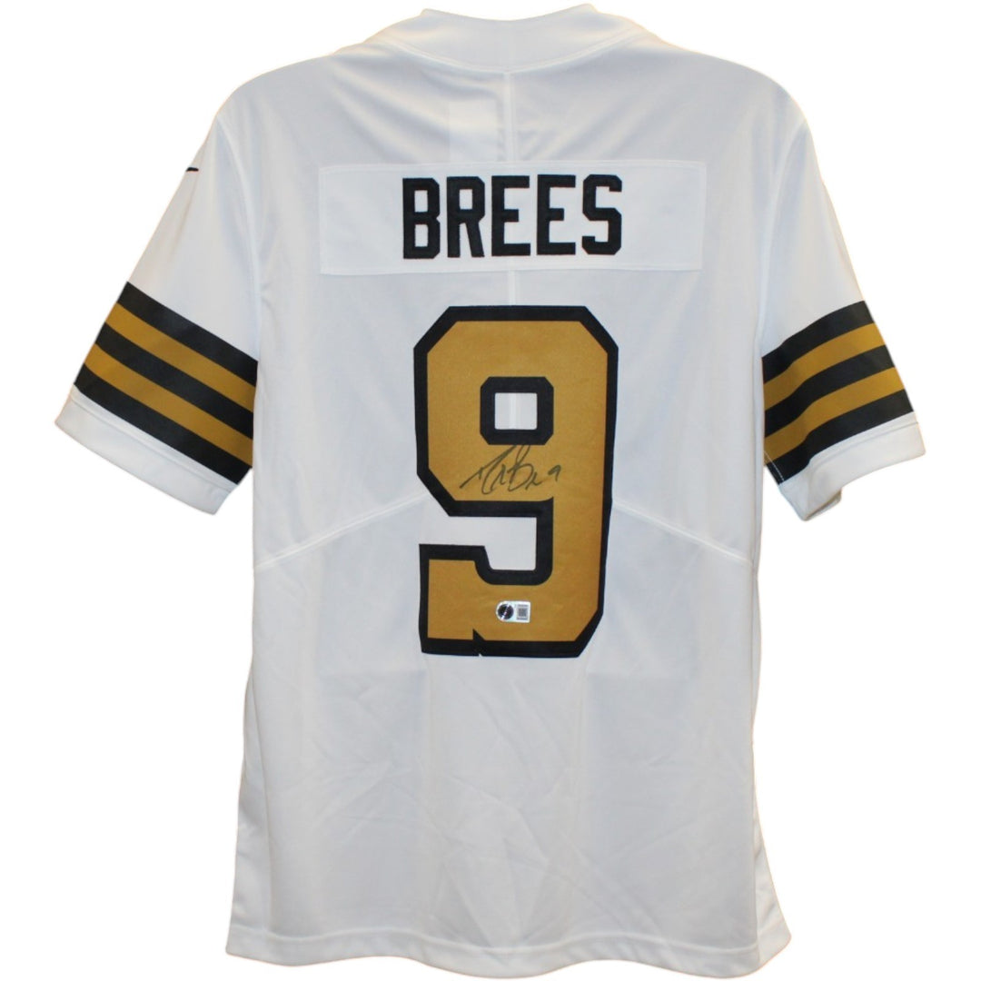 Drew Brees Autographed New Orleans Saints Jersey L White Nike Beckett WIT 58511