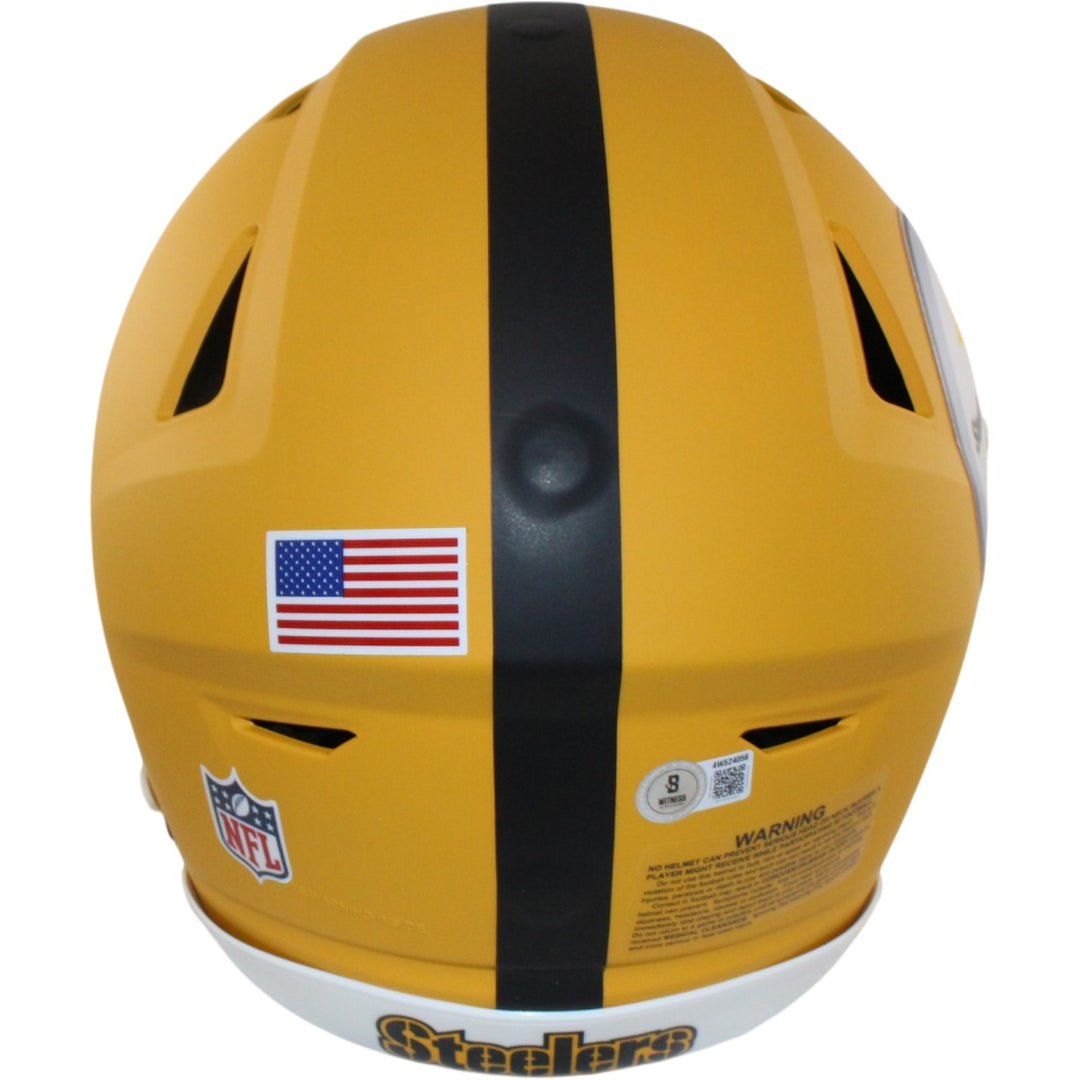 TJ Watt Autographed Pittsburgh Steelers SpeedFlex 25 Alt Helmet Beckett W 56189