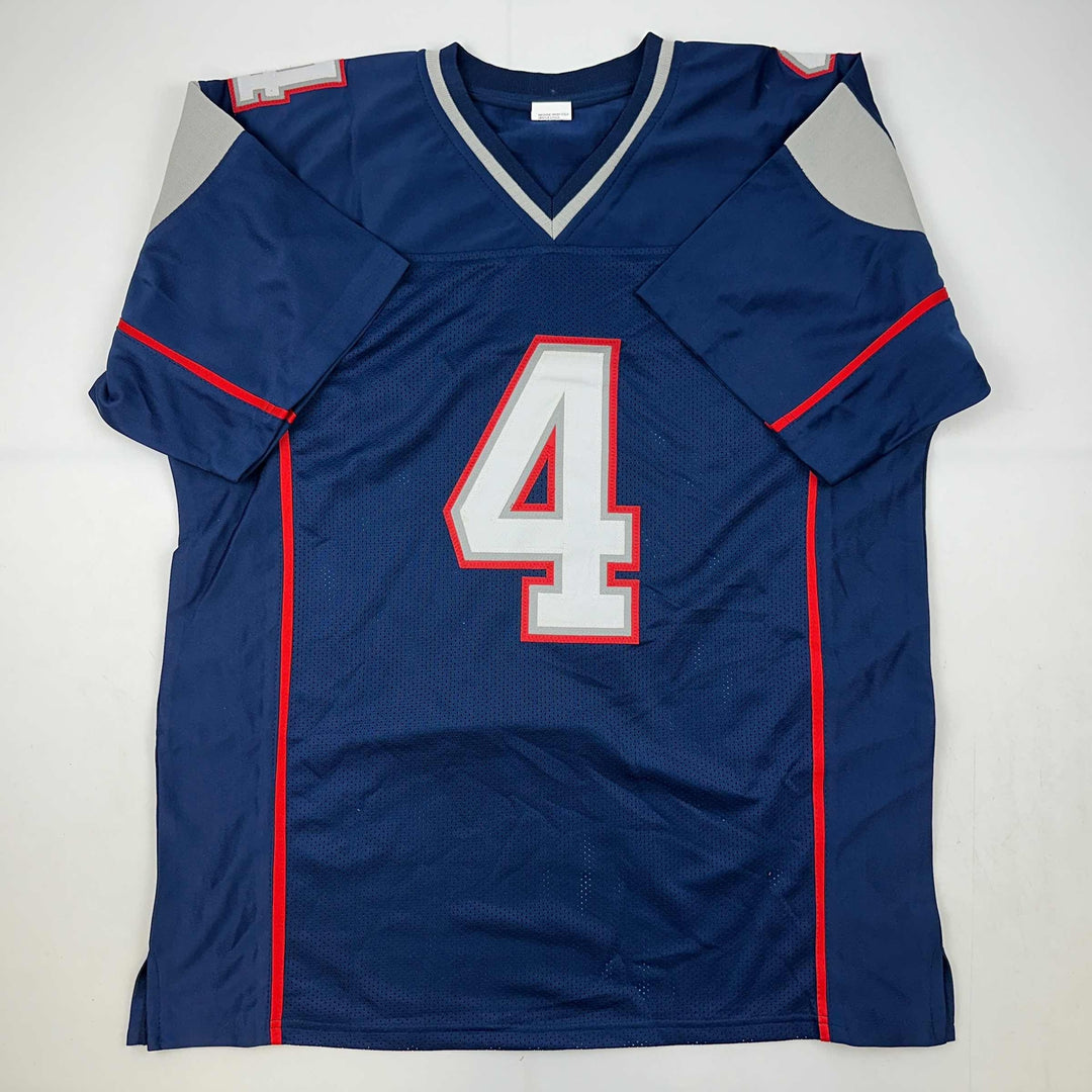 Facsimile Autographed Adam Vinatieri New England Blue Reprint Jersey Men's XL