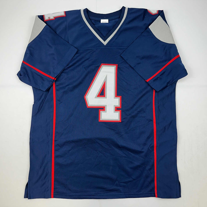 Facsimile Autographed Adam Vinatieri New England Blue Reprint Jersey Men's XL