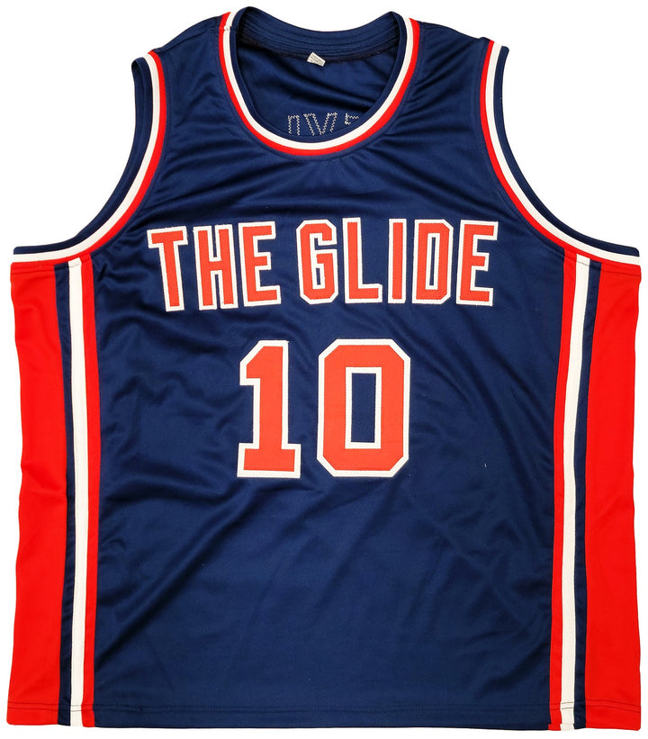 Team USA Clyde Drexler Autographed Signed Blue Jersey The Glide JSA