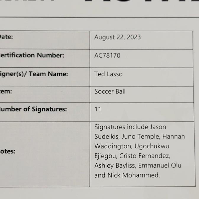 Ted Lasso Cast signed Soccer Ball Sudeikis Waddington 11 autographs Beckett BAS