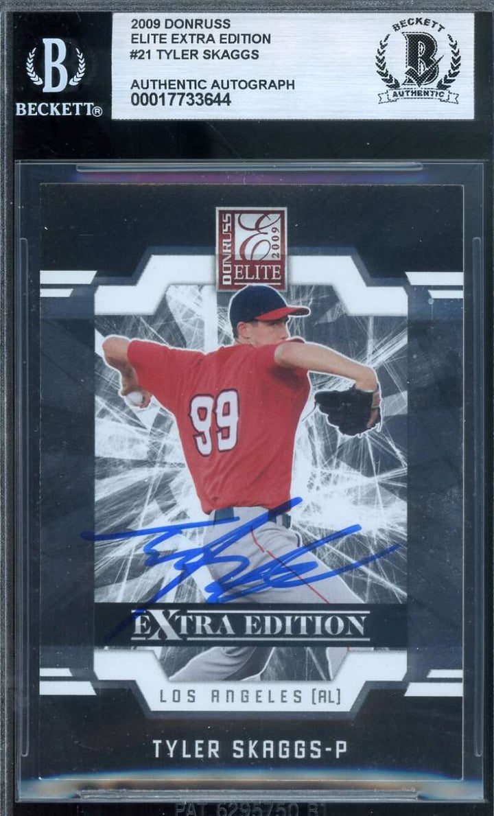 Tyler Skaggs Beckett BAS Signed 2009 Donruss Elite Extra Edition Rookie Autograp