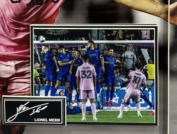 Lionel Messi Framed 3D Photo Facsimile Auto Inter Miami 1st Game Replica Ticket