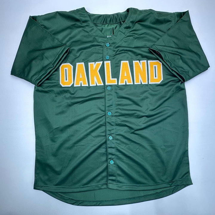Facsimile Autographed Mark McGwire Oakland Green Reprint Jersey Size Men's XL