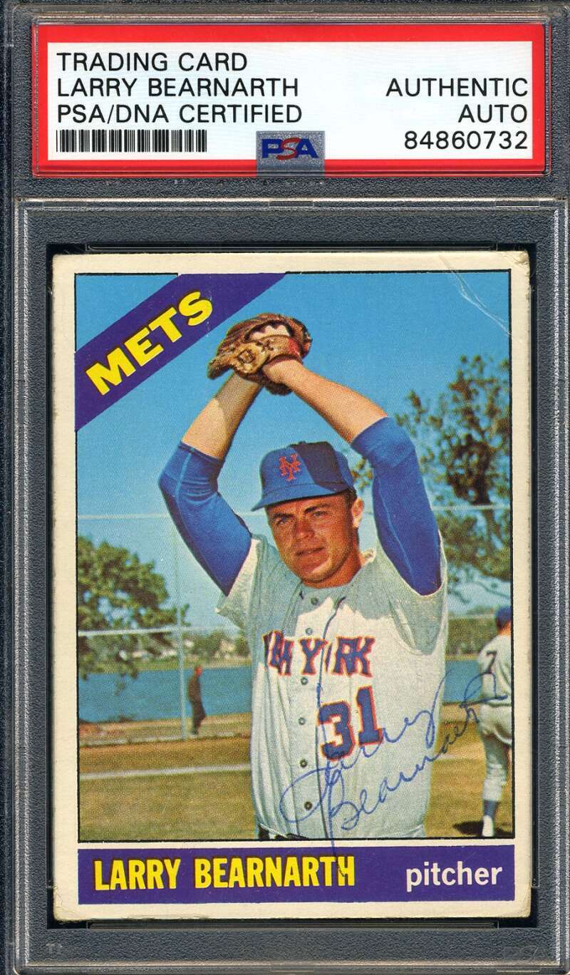 Larry Bearnarth PSA DNA Coa Signed 1966 Topps Autograph